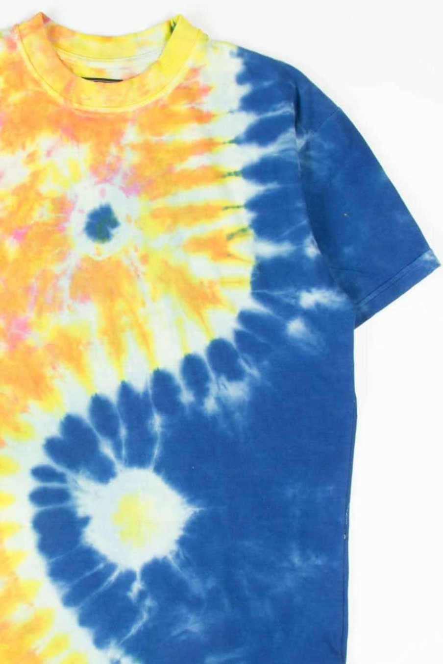 Men * | Cut-Price Blue & Gold Yin Yang Tie Dye T-Shirt