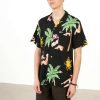 Men * | Prefential Price Beach Babes Black Hawaiian Shirt