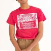 Men * | Half Off Red Budweiser Label T-Shirt