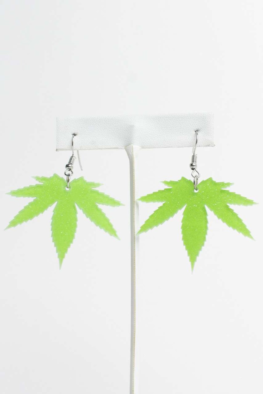 Accessories * | Super Specials Glitter Green Mj Earrings