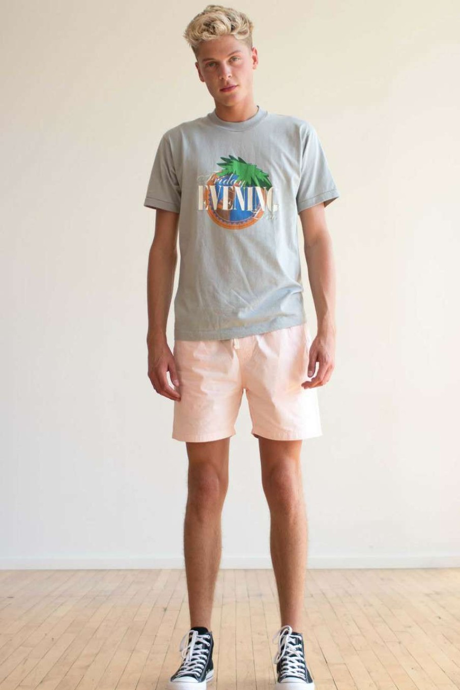 Men * | On Discount Salmon Cotton Twill Shorts