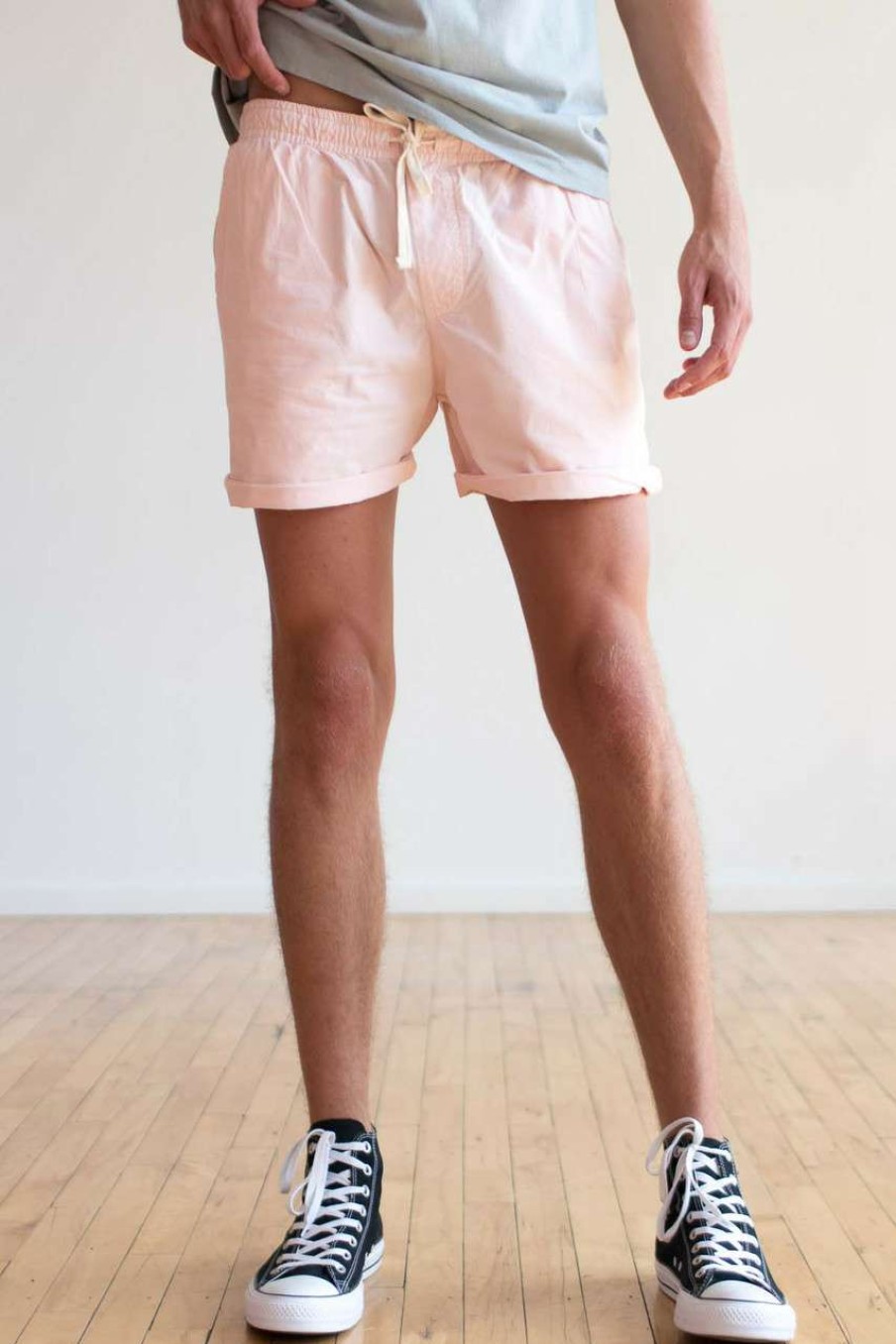 Men * | On Discount Salmon Cotton Twill Shorts