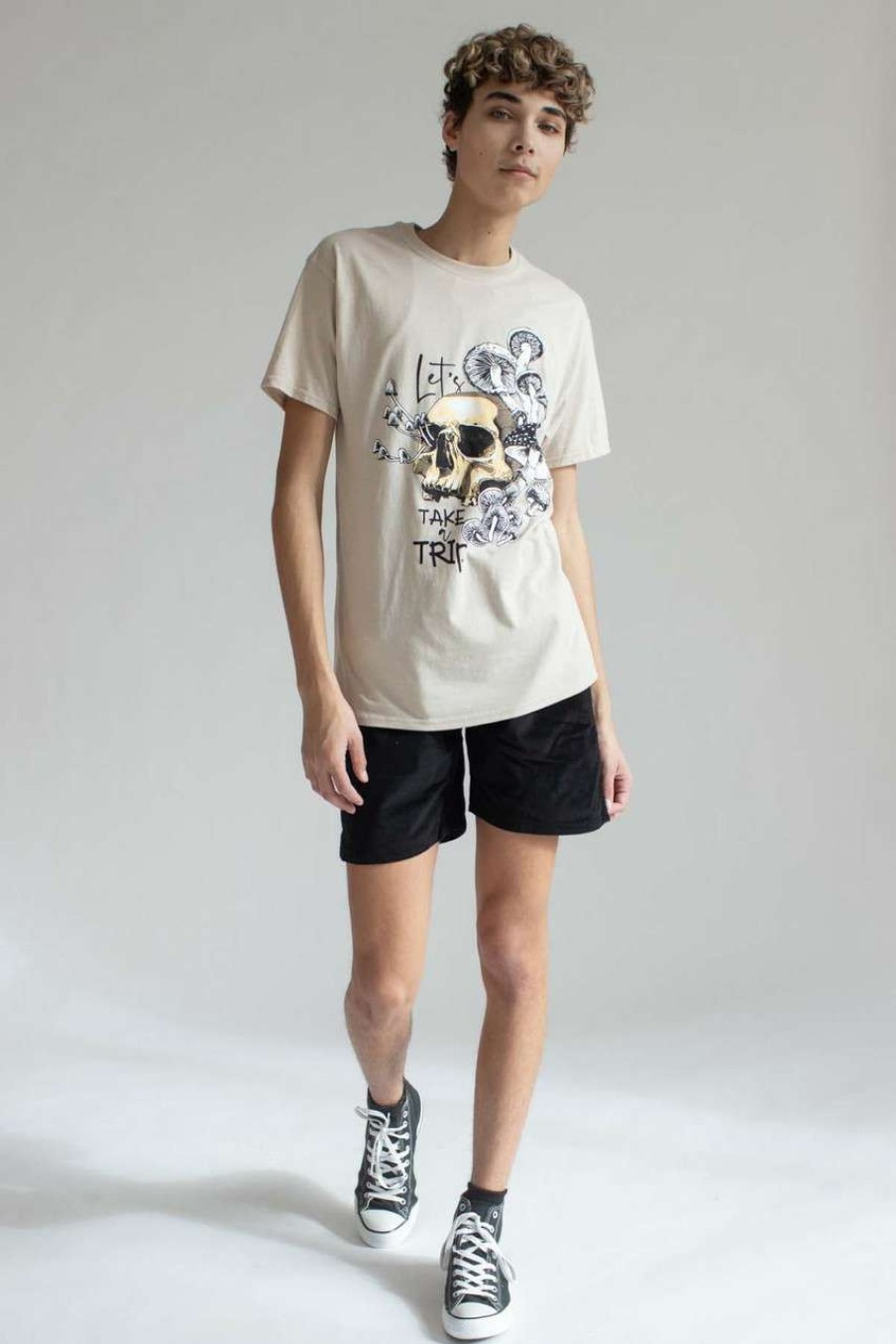 Men * | Clearance Sale Let'S Take A Trip Skull Mushroom T-Shirt