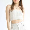 Women * | Limited Edition Cream Knit Sweater Tube Top