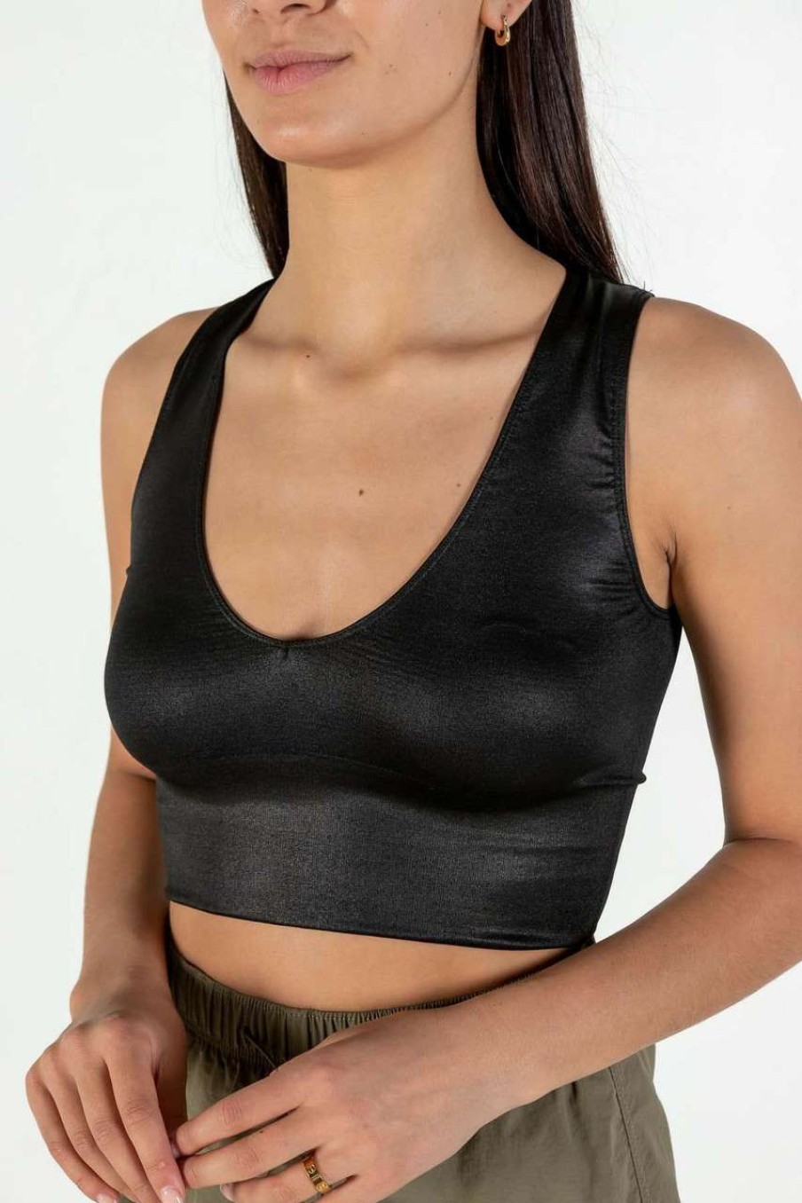 Women * | Limit Offer Liquid Seamless Deep V Neck Top