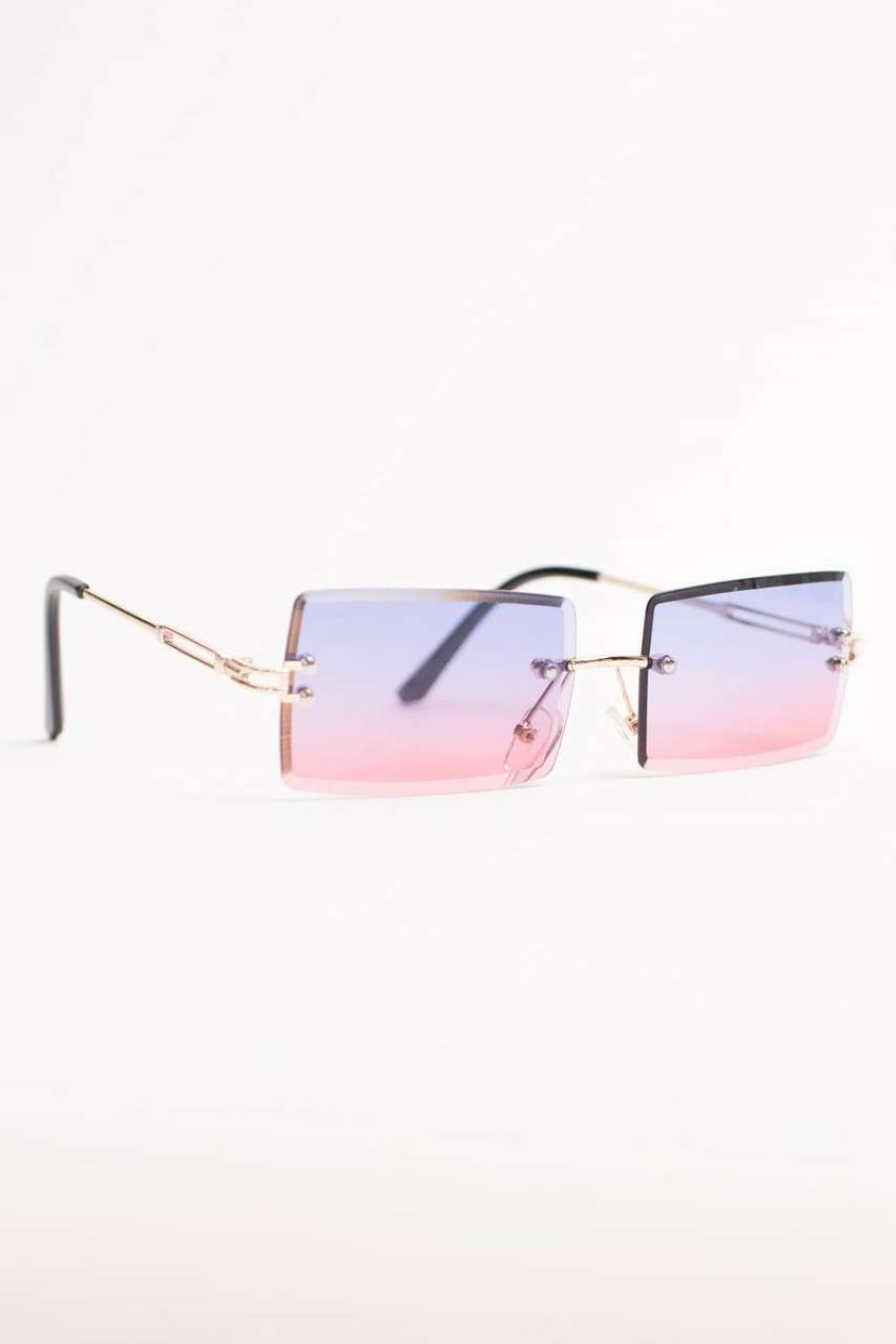 Accessories * | Cut-Price Rimless Ombre Rectangle Sunglasses