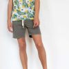 Men * | Clearance Olive Cotton Twill Shorts