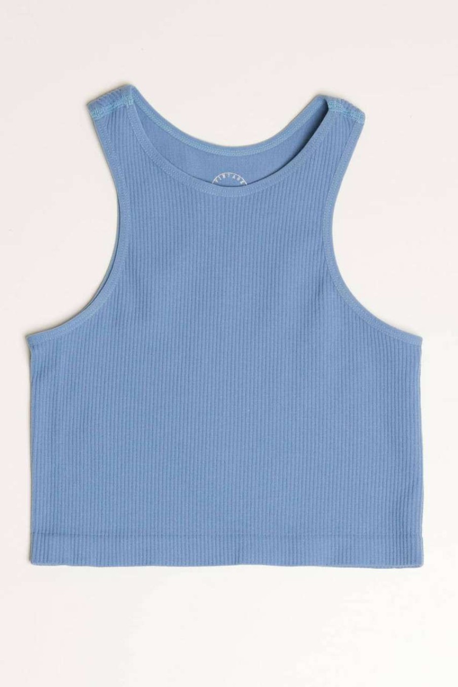 Women * | Prefential Price Wild Blue Seamless Crew Neck Crop Tank