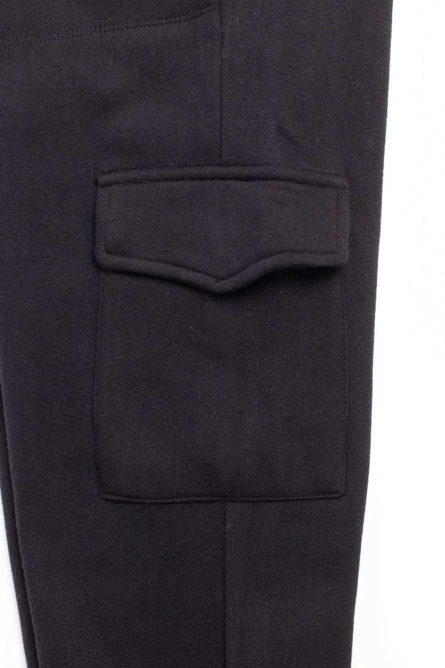 Women * | Half Off Black Fleece Cargo Joggers