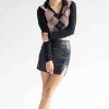 Women * | Special Offer Black Argyle Collared Sweater