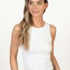 Women * | Online Store White Seamless Crew Neck Tank