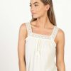 Women * | Clearance White Crochet Crinkle Tank