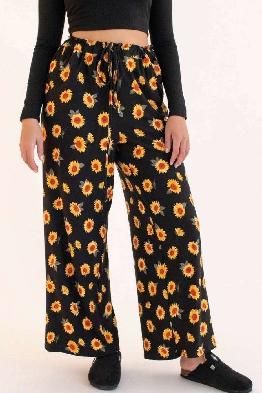 Women * | Limited Edition Sunflower Paper Bag Pants (Extended Sizes)