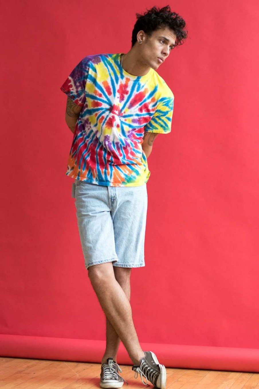 Men * | On Discount Multicolor Burst Tie Dye Shirt