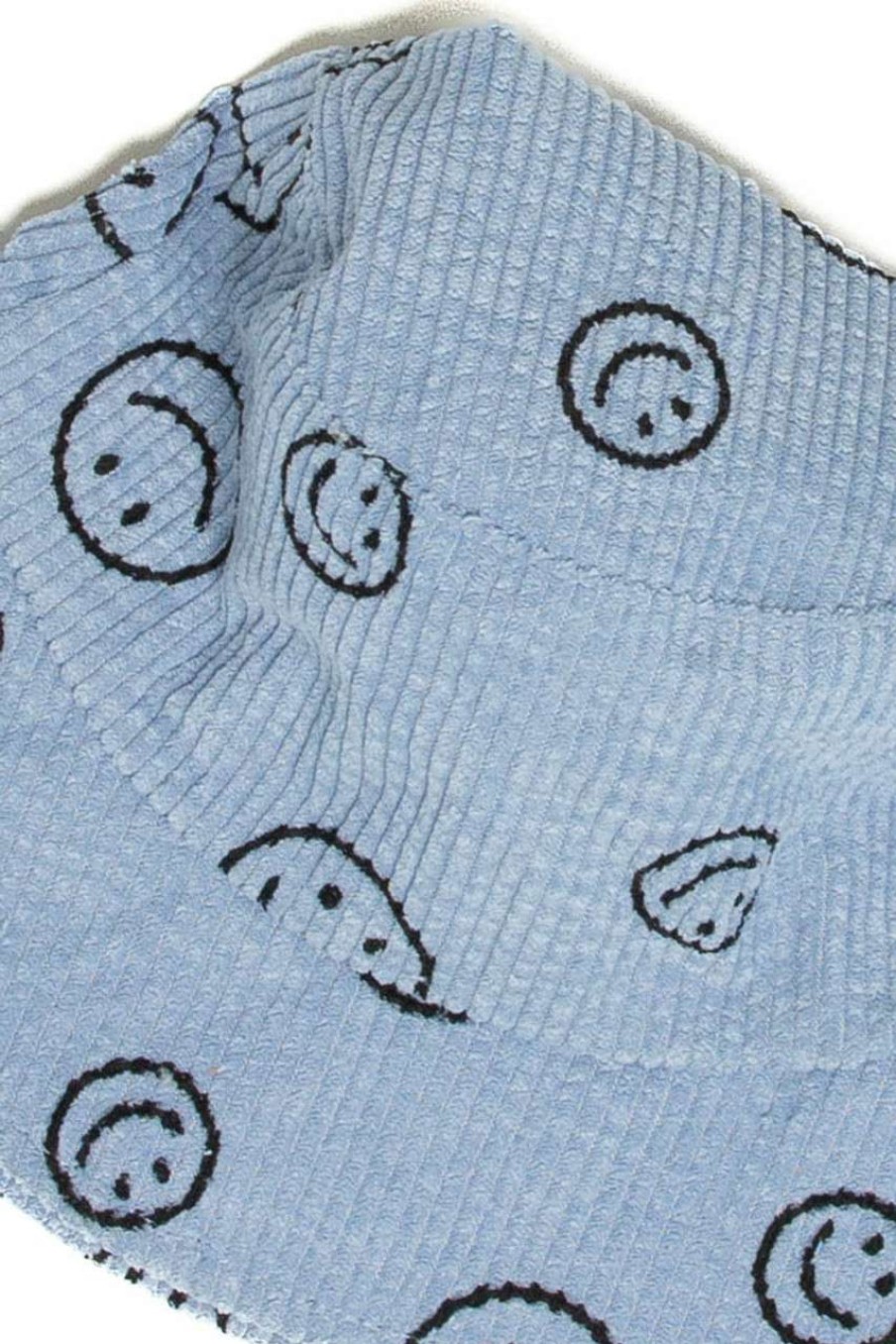 Accessories * | On Discount Blue Corduroy Smiley Bucket Hat