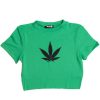 Women * | Half Off Pot Leaf Crop Tee