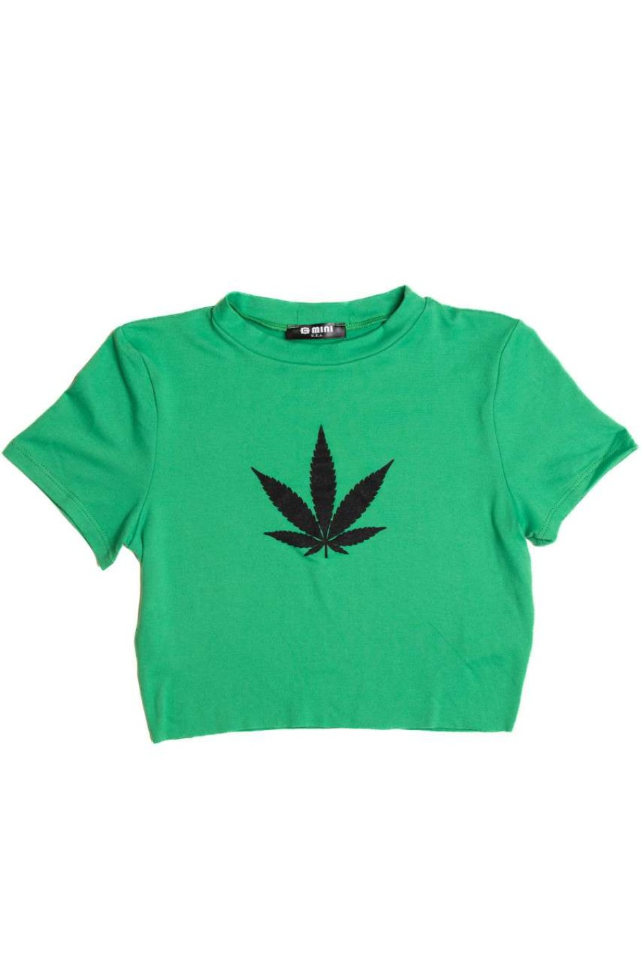 Women * | Half Off Pot Leaf Crop Tee