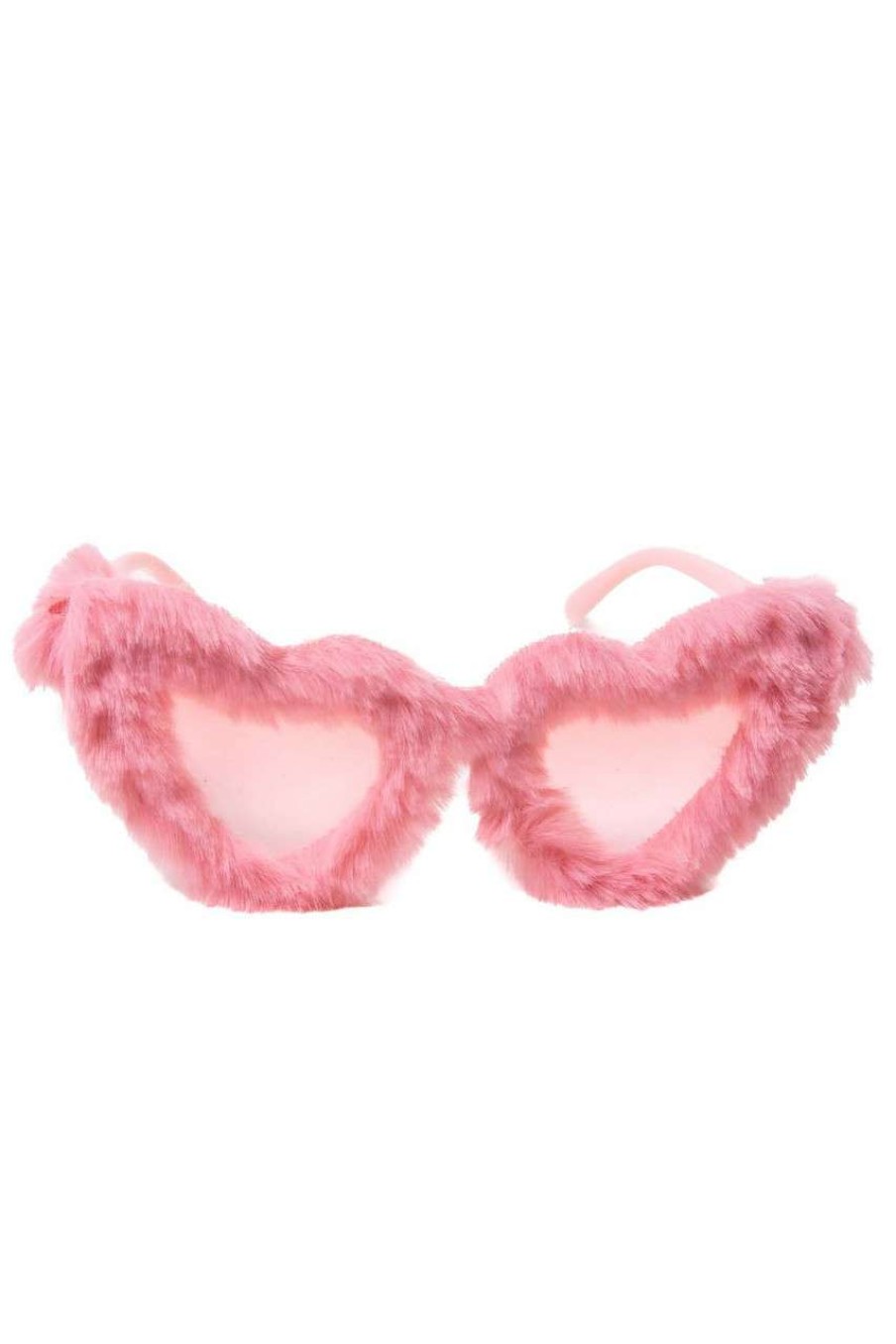 Accessories * | Limit Offer Furry Heart Shaped Sunglasses