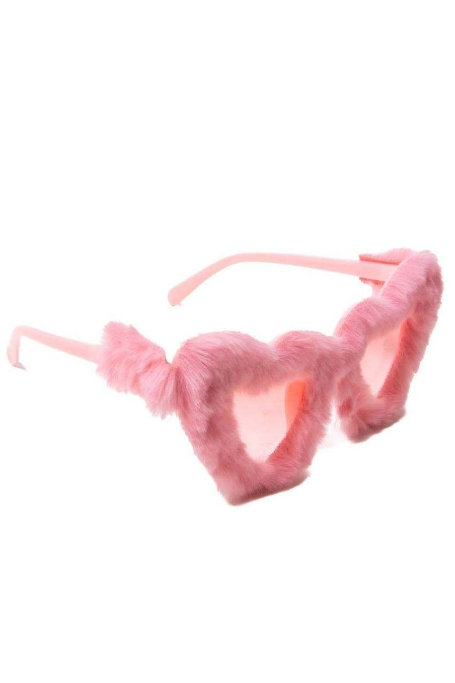 Accessories * | Limit Offer Furry Heart Shaped Sunglasses