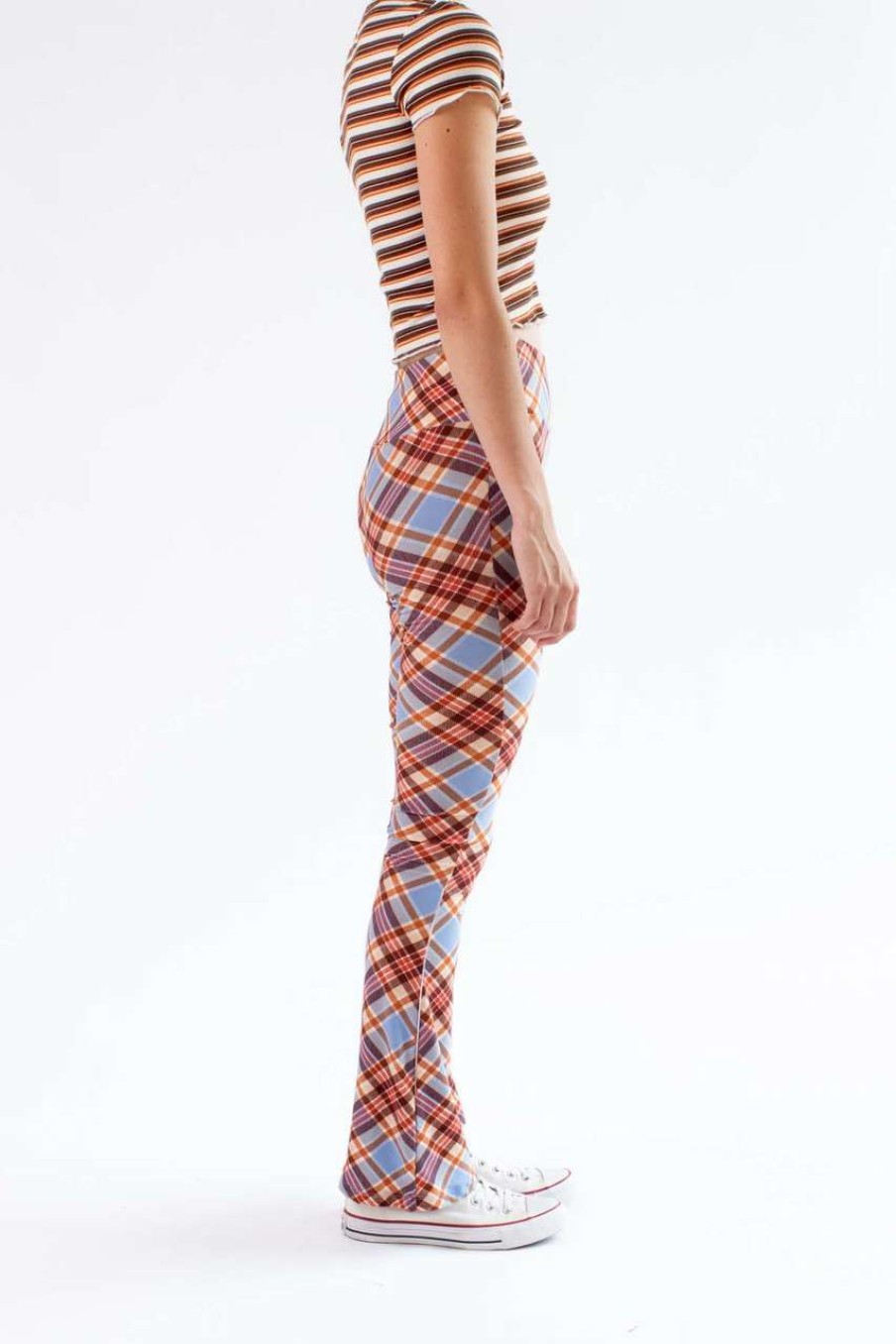 Women * | Limited Edition Maple Plaid Bell Bottoms