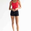 Women * | Bargain Sale Red Seamless Ribbed Tank