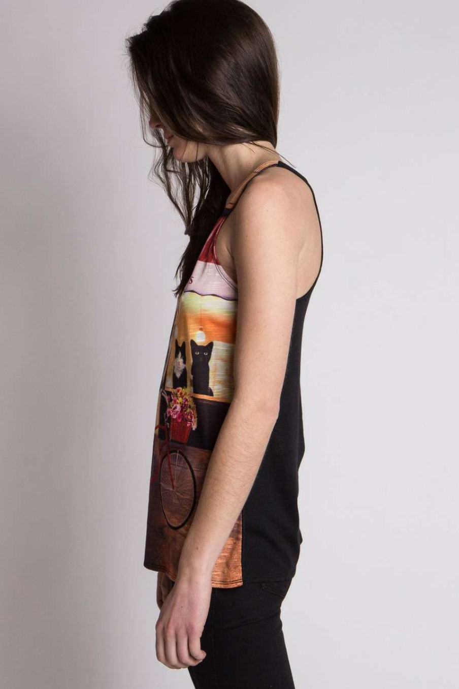 Women * | Online Store Cafe Cats Racerback Tank