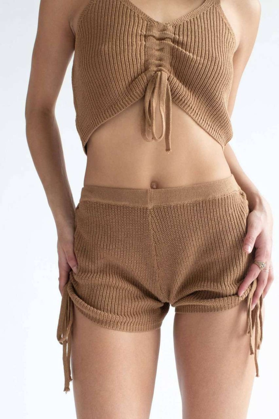 Women * | Special Offer Coconut Cinched Knit Cami & Shorts Set