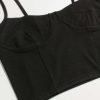 Women * | Half Off Black Ribbed Bustier Cami