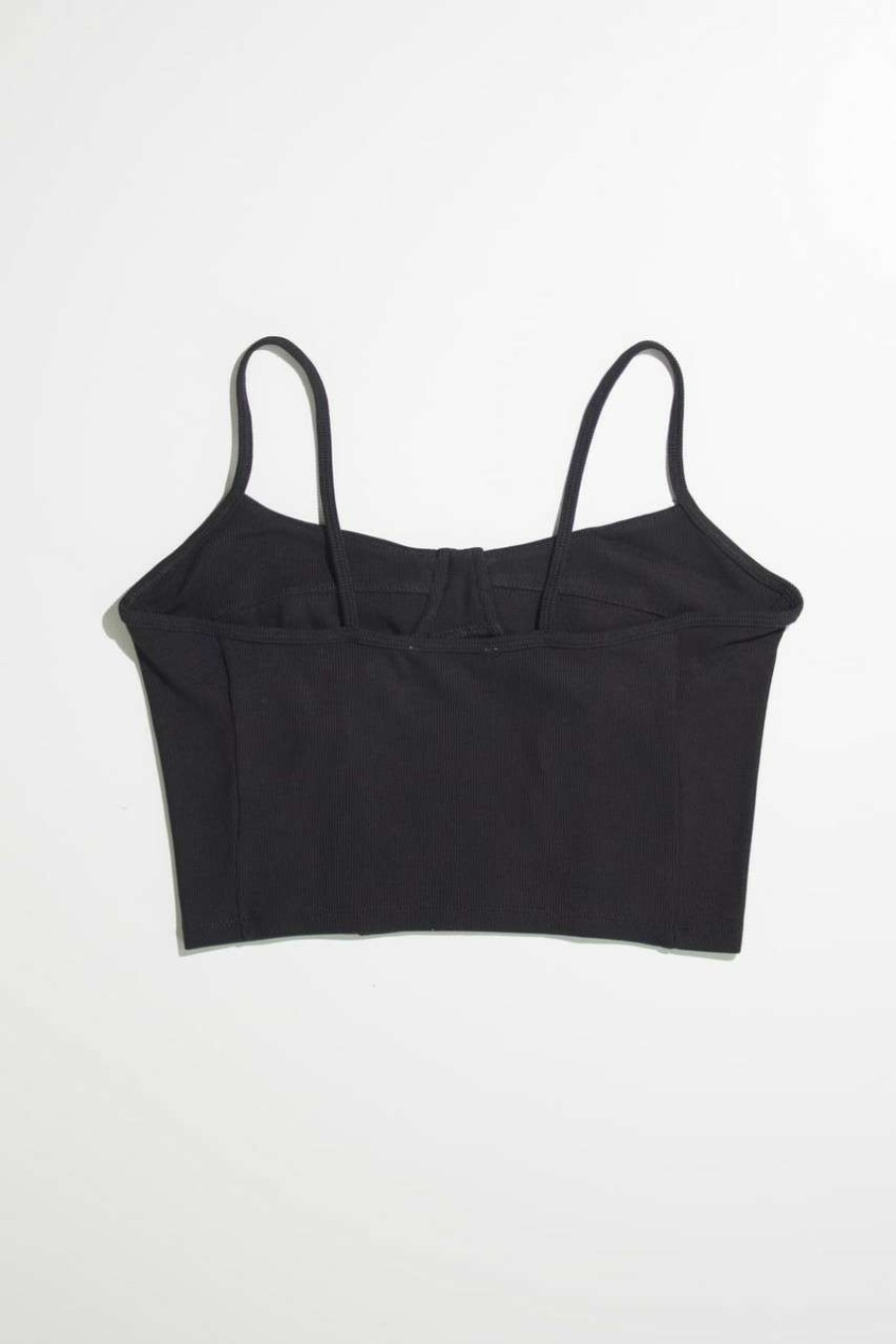 Women * | Half Off Black Ribbed Bustier Cami