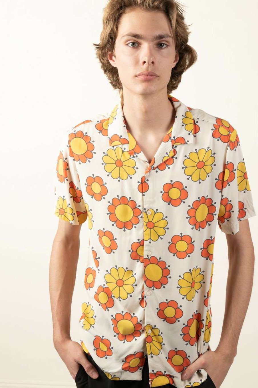 Men * | Limit Offer Groovy Floral Button Up Shirt