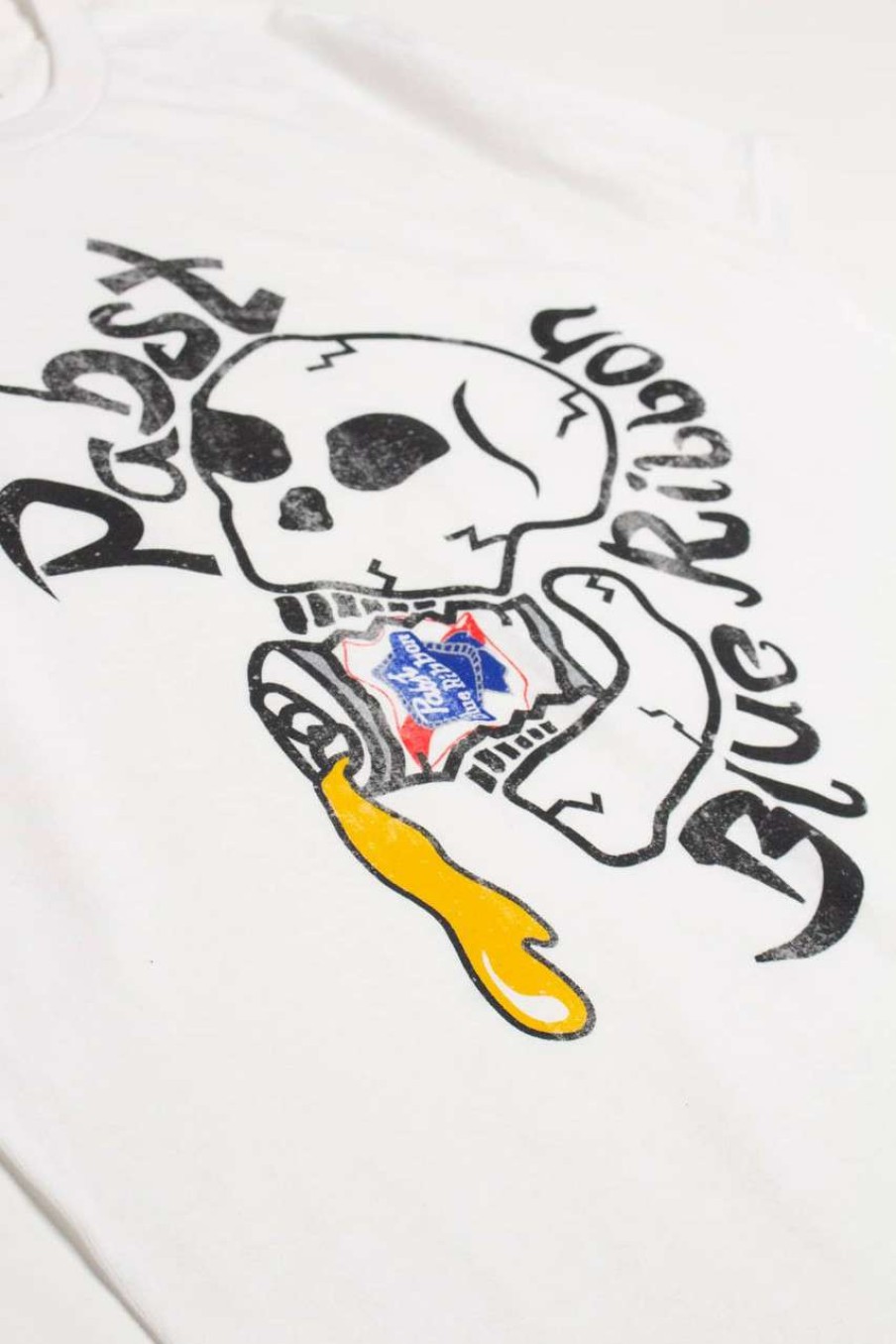 Men * | Limited Edition Pabst Blue Ribbon Skull T-Shirt