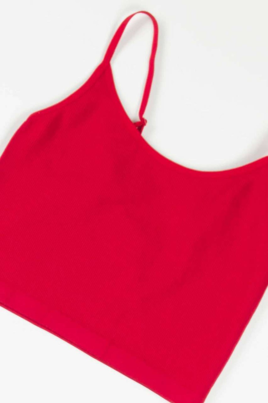 Women * | Limited Edition Red Seamless Ribbed Cami