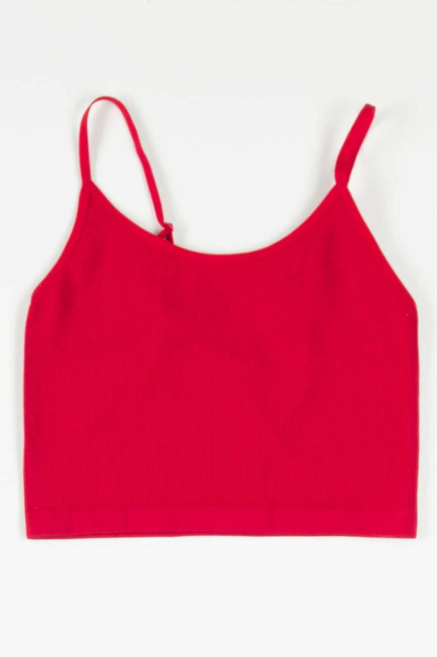 Women * | Limited Edition Red Seamless Ribbed Cami