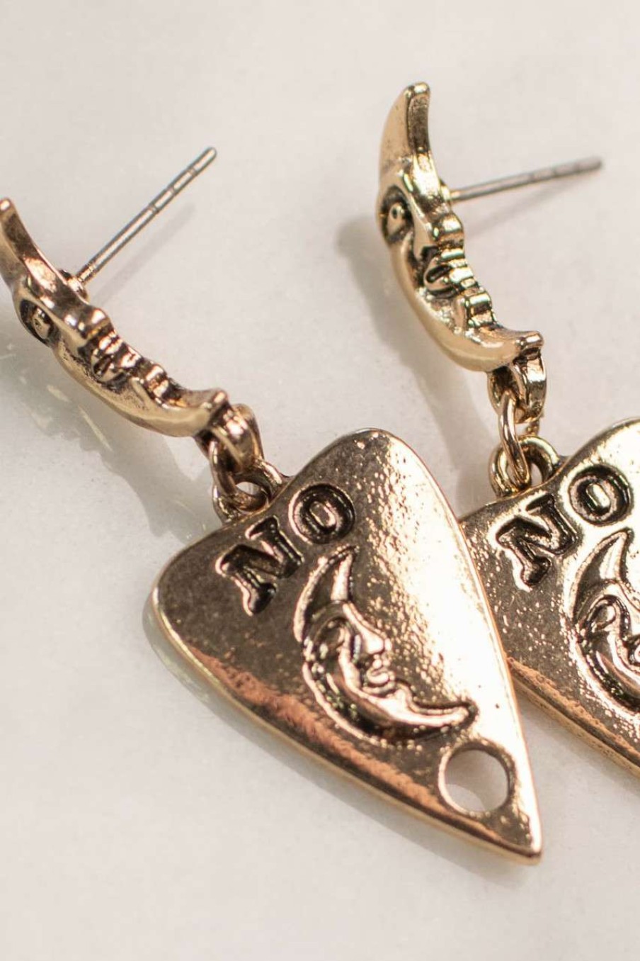 Accessories * | Prefential Price Gold Moon Planchette Earrings