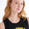 Accessories * | Bargain Sale Sunflower Earrings