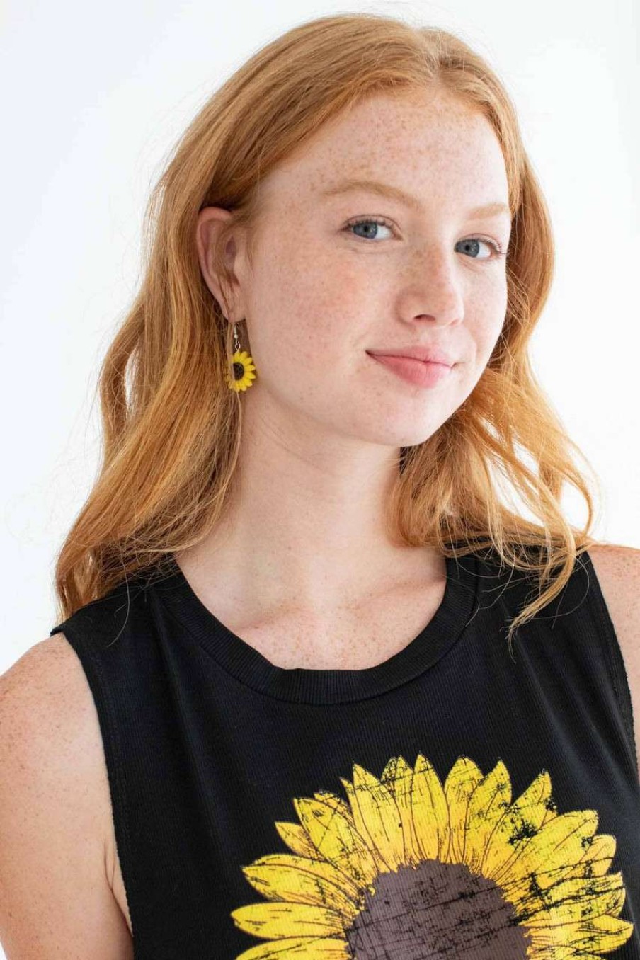 Accessories * | Bargain Sale Sunflower Earrings