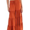 Women * | Limited Edition Rust Smocked Waist Maxi Skirt