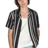 Men * | Prefential Price Black Striped Button Up Shirt