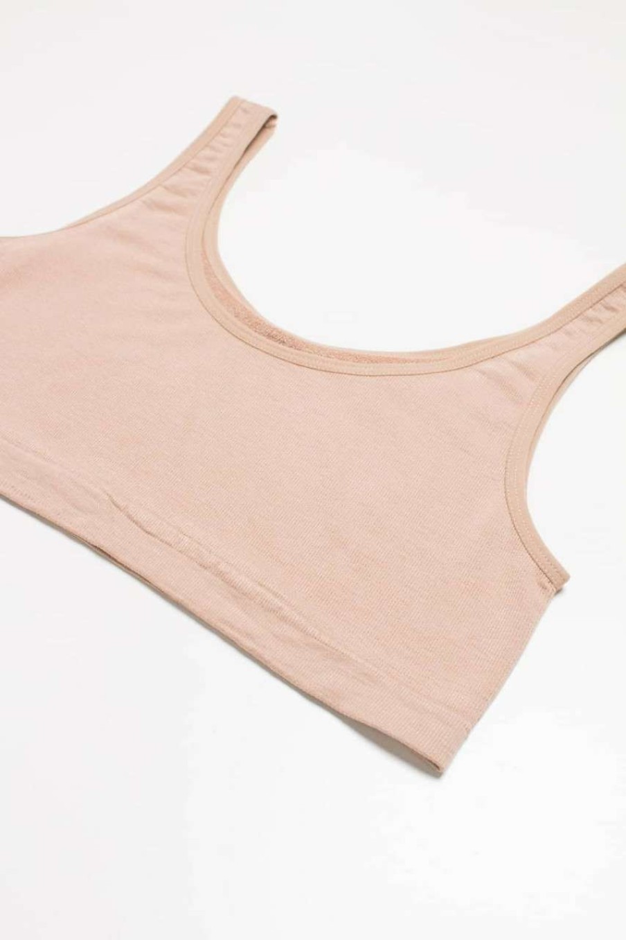 Women * | Prefential Price Beige Terry Seamless Crop Tank