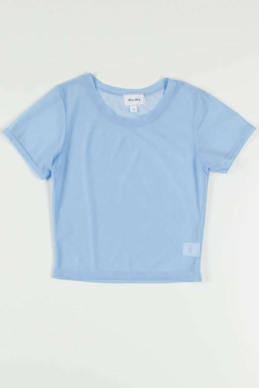 Women * | Half Off Blue Mesh Tee