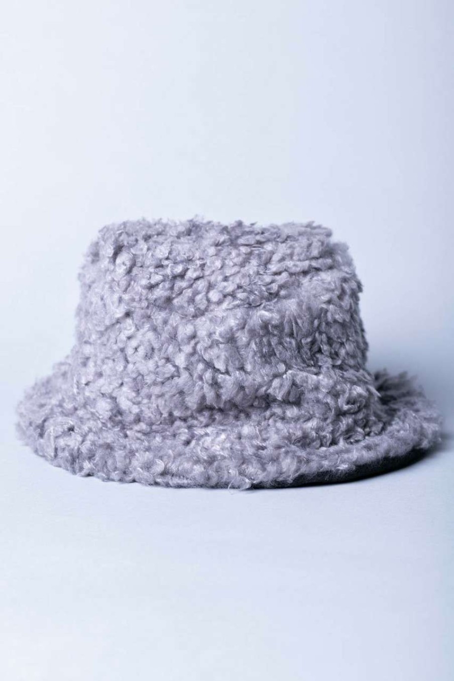 Accessories * | Prefential Price Reversible Grey Sherpa Bucket Hat