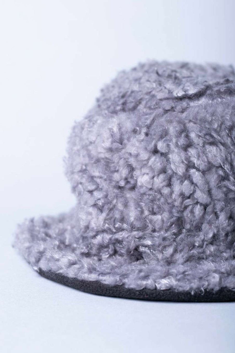 Accessories * | Prefential Price Reversible Grey Sherpa Bucket Hat