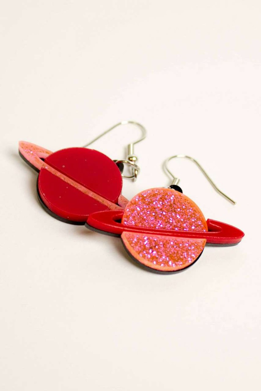 Accessories * | Special Price Glitter Saturn Earrings