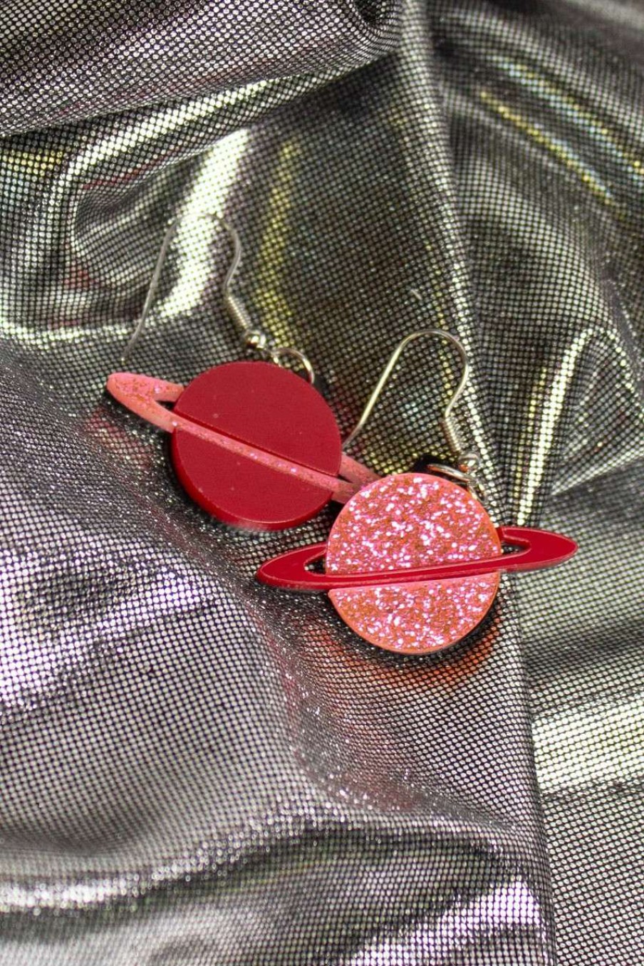 Accessories * | Special Price Glitter Saturn Earrings