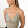 Women * | Special Price Sage Lace Lined Crop Cami