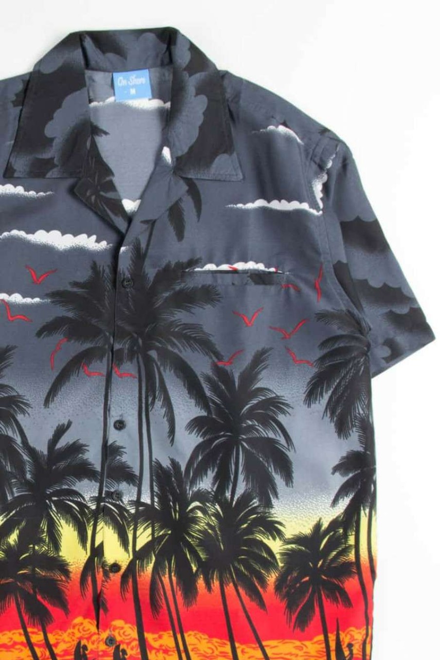 Men * | On Discount Black Sunset Dancers Hawaiian Shirt