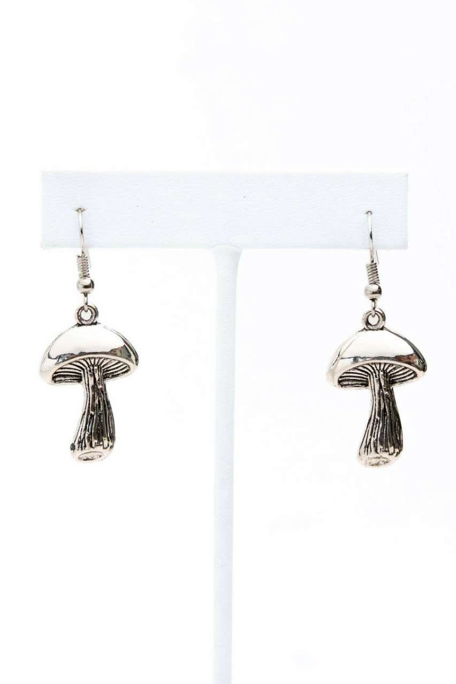 Accessories * | Special Price Silver Mushroom Earrings