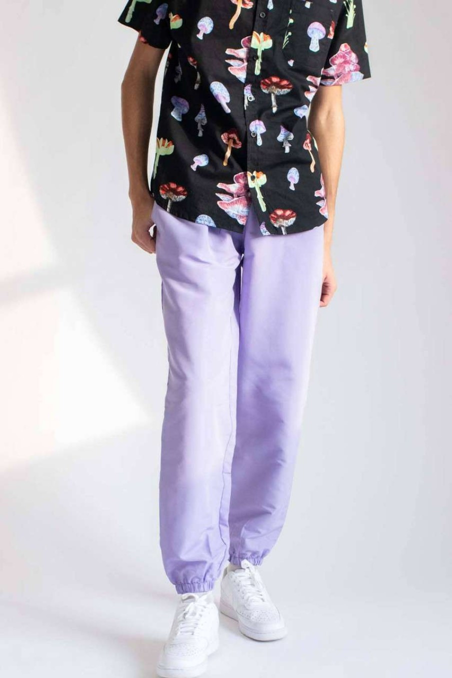 Men * | Special Price Lavender Nylon Joggers