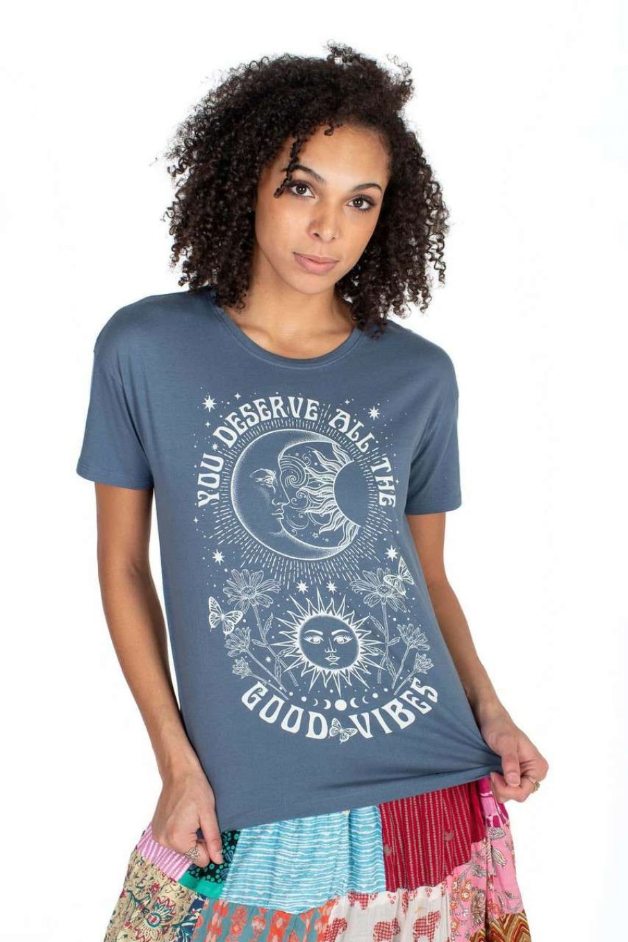 Women * | Half Off Celestial Good Vibes Tee