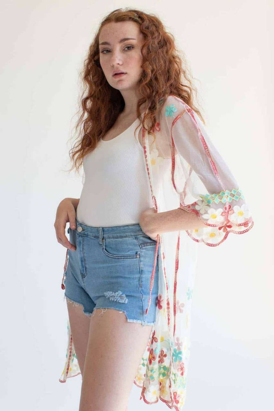 Women * | Special Price Light Chopped Hem High Waisted Denim Shorts